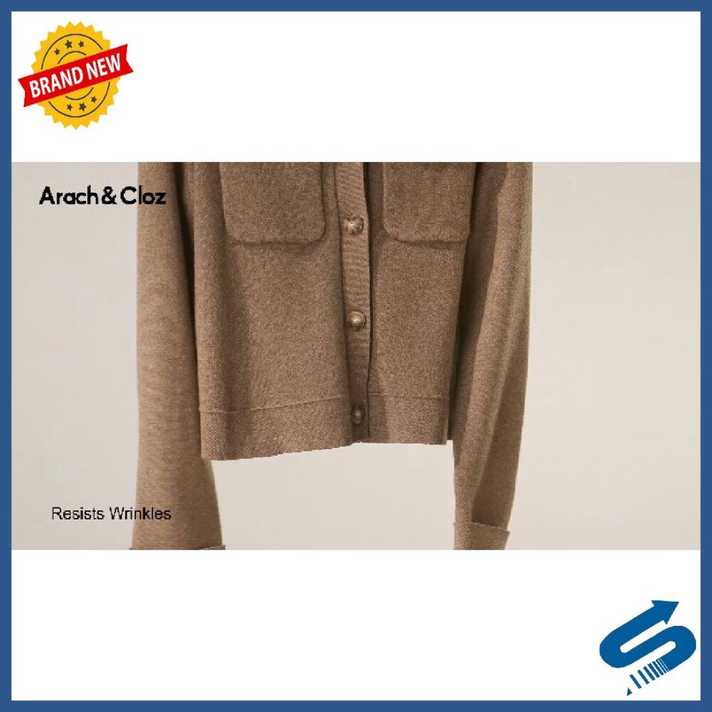 Wool Blend Cropped Shacket Jacket Button Down Cas… - image 8